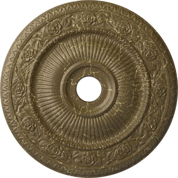 Ekena Millwork Logan Ceiling Medallion (Canopies up to 6 1/8"), 24 1/4"OD x 3 7/8"ID x 2"P, Mississippi Mud Crackle CM24LO1MMC - main